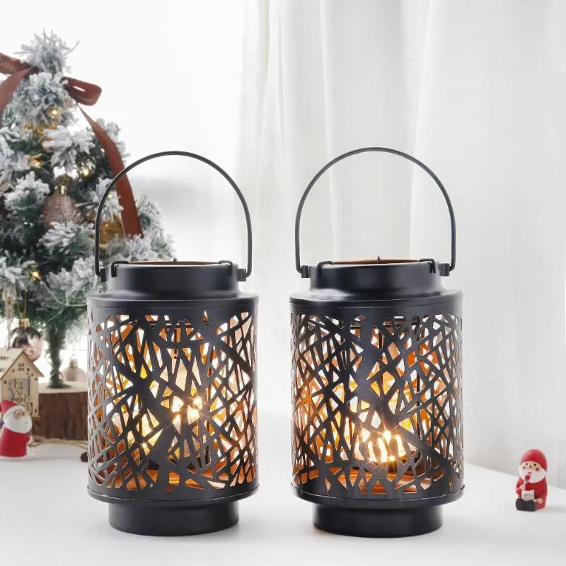 Candle Holders 2Pcs Metal Hanging Holder Hollow Branch Lanterns With Handle For Wedding Garden Outdoor Yard Home Decor