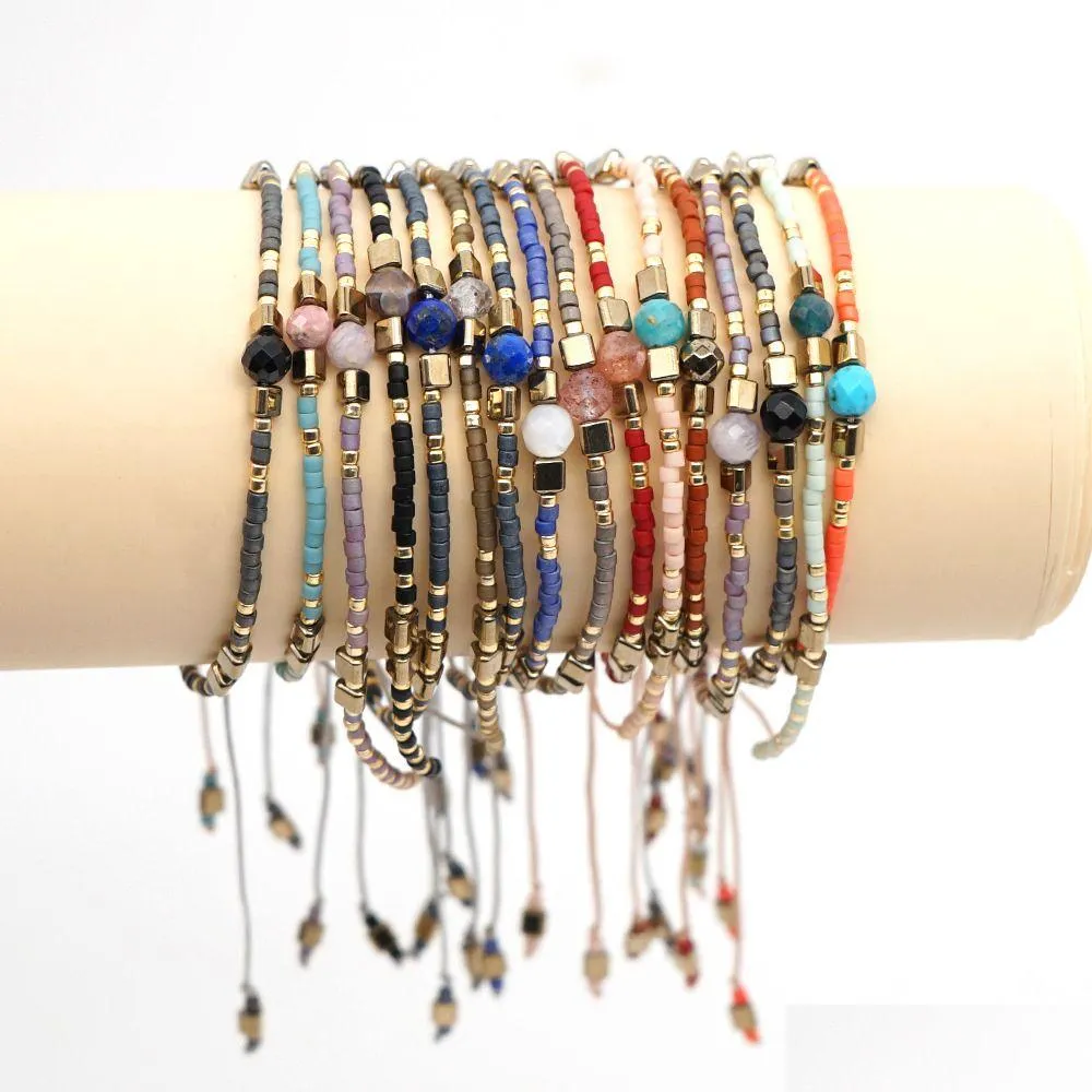 Perlé bohème riz perle Bracelet Colorf tissé à la main amitié Bracelets cadeau créatif livraison directe bijoux Dh6Yl