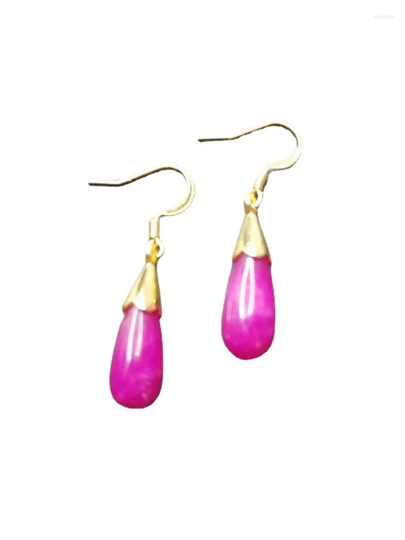 Boucles d'Oreilles Pendantes Koraba Femme Violet Emeraude Boucles d'Oreilles Charms 925 Jade 42125