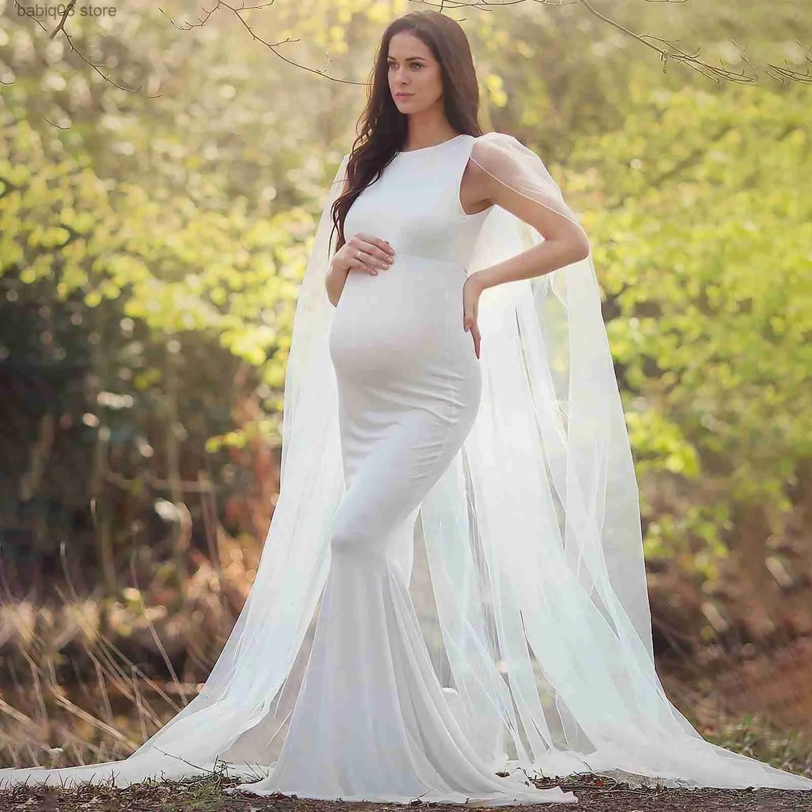 Moderskapsklänningar 2023 stretchy long spets moderskap klänningar kvinnor fotografi vit gravid kvinna baby shower graviditet fotografering klänningar klänning t230523