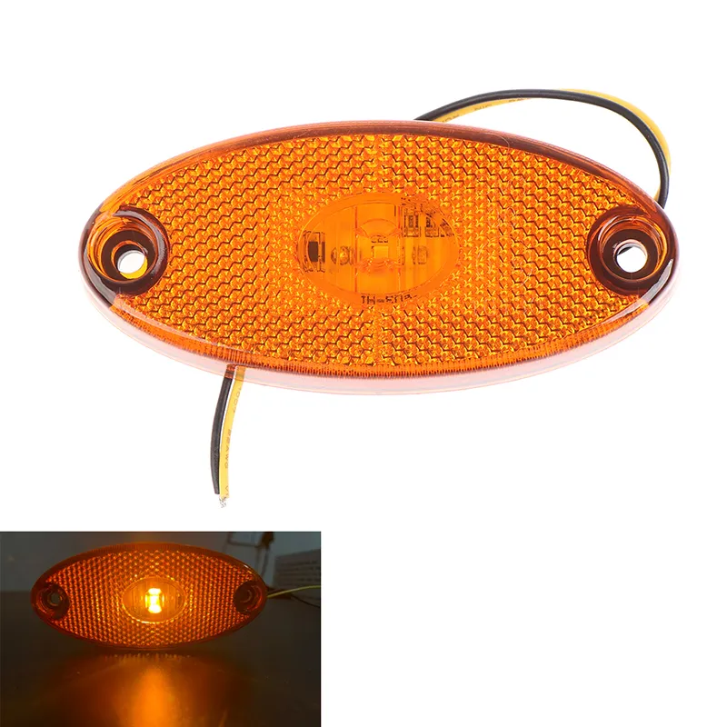 1pc 12V 24V LED LED أضواء علامة الجانبية لشاحنات Trailer Caravan Side Dlelance Marker Light LED LORY AMBER RED WHITE