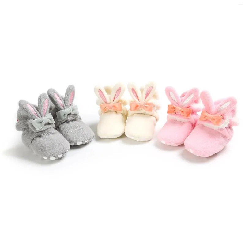 First Walkers Baby Boots Booties Winter Warm Shoes Fluff Inside Ears Animal Born Crawl Crib