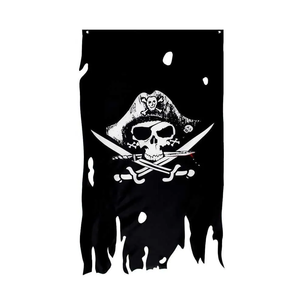 Banner Flags FLAGCORE 3X5Fts 90X150cm Dead Mans Chest Double Broken Skull Pirate Flag Jack Rackham Jolly Roger Flag G230524