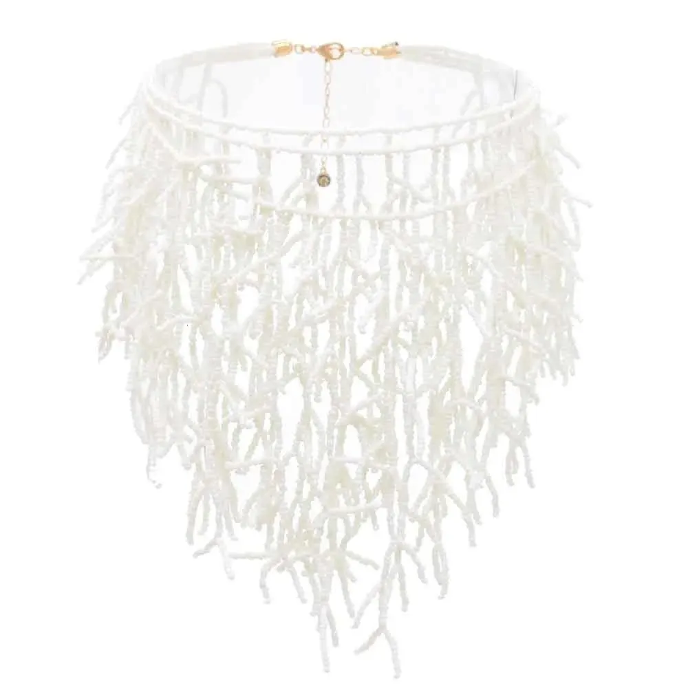 Collier Ras Du Cou En Corail Véritable Style Art Déco - Longueur ~43 Cm, Couleur Rose Et Blanc