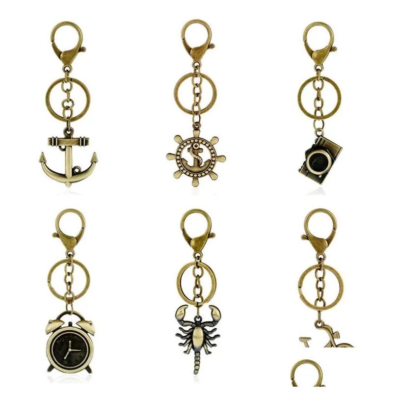 Nyckelringar Skicka Creative Alloy Anchor Camera Pendant för manliga och kvinnliga studenter Keychain -gåvor R122 Mix Order 20 stycken Mycket Drop DHL3X