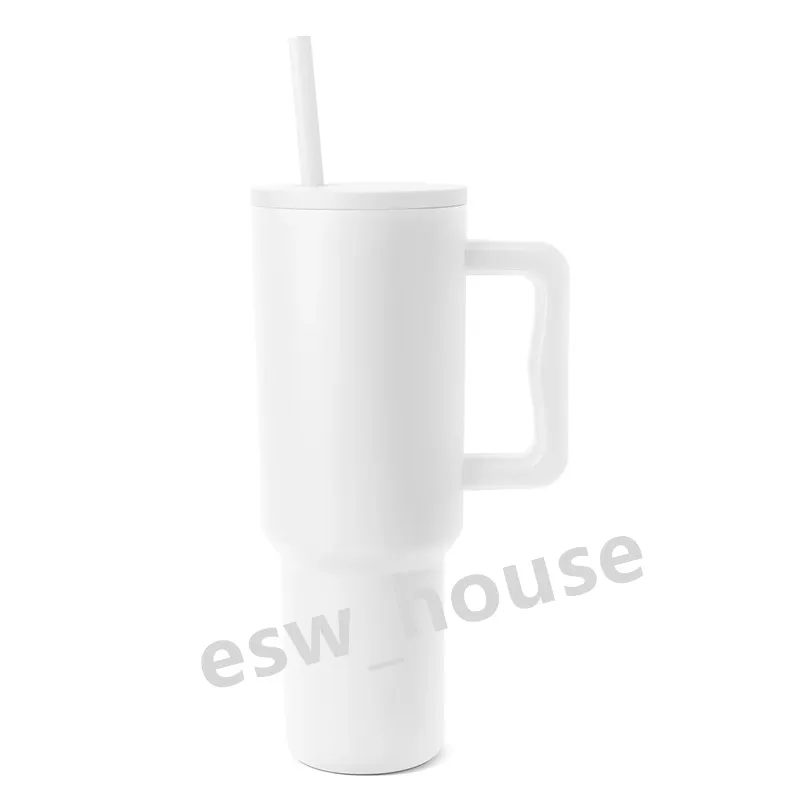 1pc Simple Modern 40 Oz/1200ml Tumbler With Handle And Straw Lid