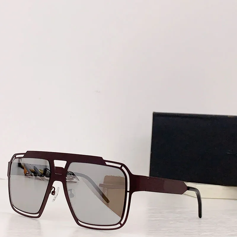 Projektant New Men Okulary przeciwsłoneczne 2231 Modne okulary przeciwsłoneczne powlekane szaro -brązowe soczewki metalowa rama kolorowa plastowana ramka UV400 Obiektywy najwyższej jakości okulary