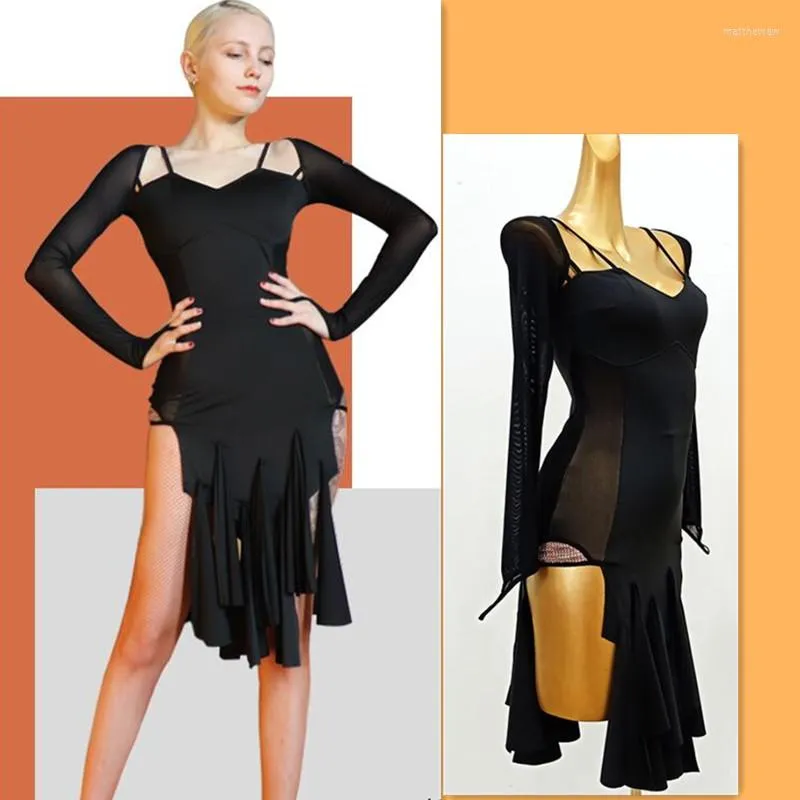 Stage Wear Robe Latine Sexy Pratique Danse Cha Samba Bachata 655