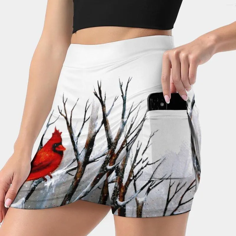 Saias cardinal .. saia feminina Mini uma linha com Hide Pocket Janis Zroback Art Painting