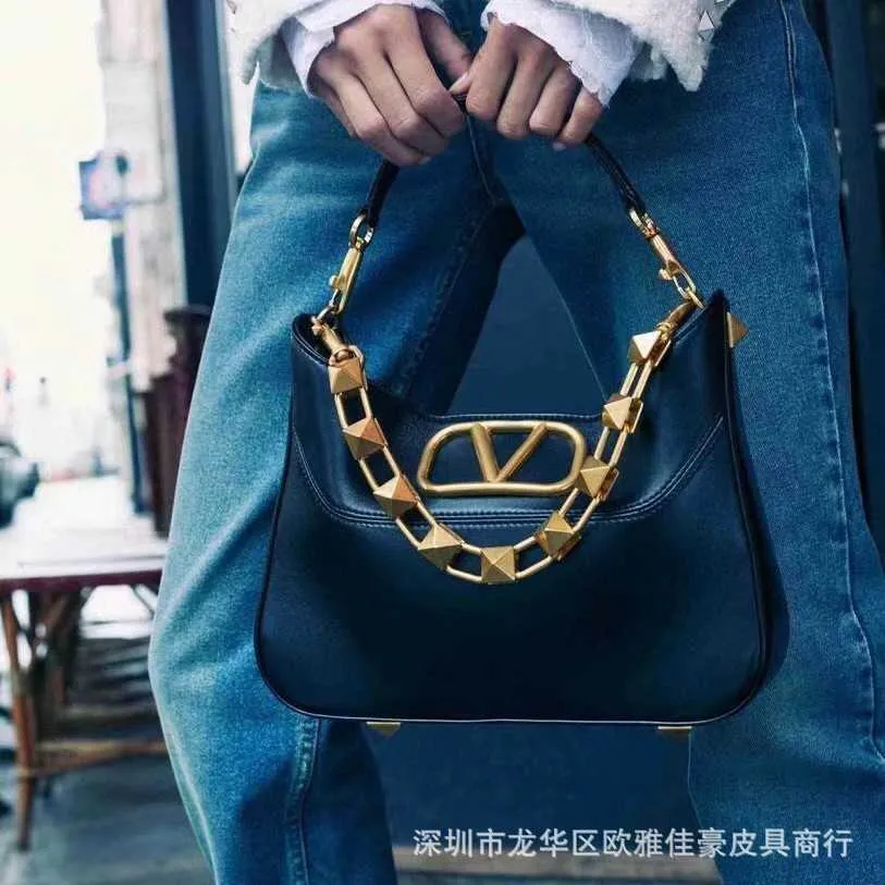 Women s Genuine Leather Handbag Valentino Inspired Design Saddle Beach Crossbody Bag Rivet Cowhide Purse with Wallet and Backpack Functionality