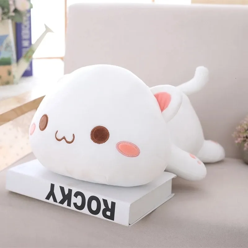 豪華な人形35-65cmソフト猫のぬいぐるみおもちゃカワイイ横たわる猫大きなハグ枕