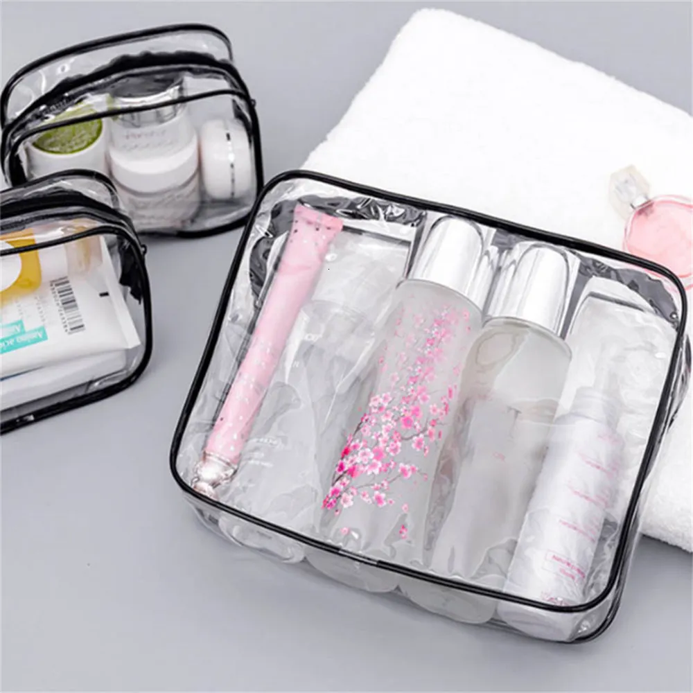 Zipper Make Up Toiletry Wash Bags Travel Makeup Bag Transparent