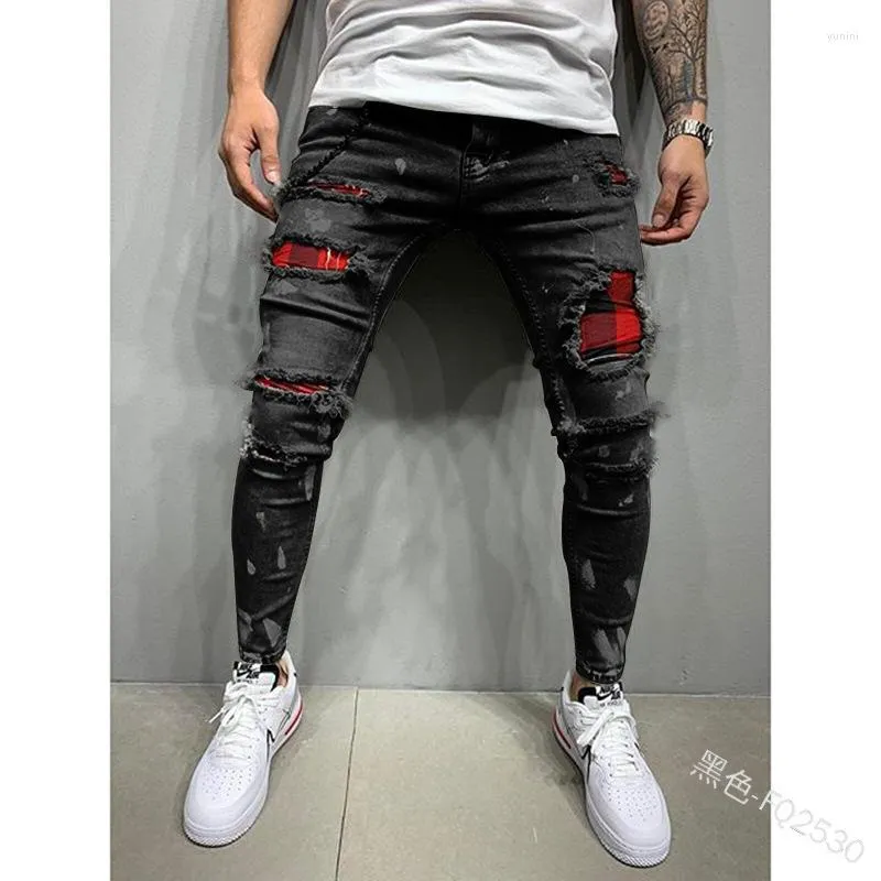 Pantalones Vaqueros Para Hombre Negro Azul Gris Colores S Xxxl Tallas Para Elegir Diseno De Moda Pantalones Pitillo Elasticos Estilo Parche Con Estampado Rasgado Para Hombre De 21 67 DHgate