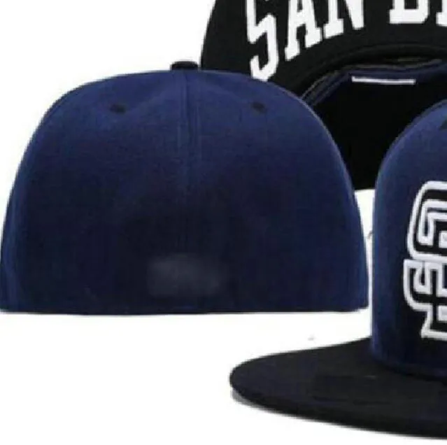 2023 Hommes San Diego Baseball Fitted Caps NY LA SOX SD lettre gorras pour hommes femmes mode hip hop os chapeau été soleil Sports Taille casquette Snapback A4