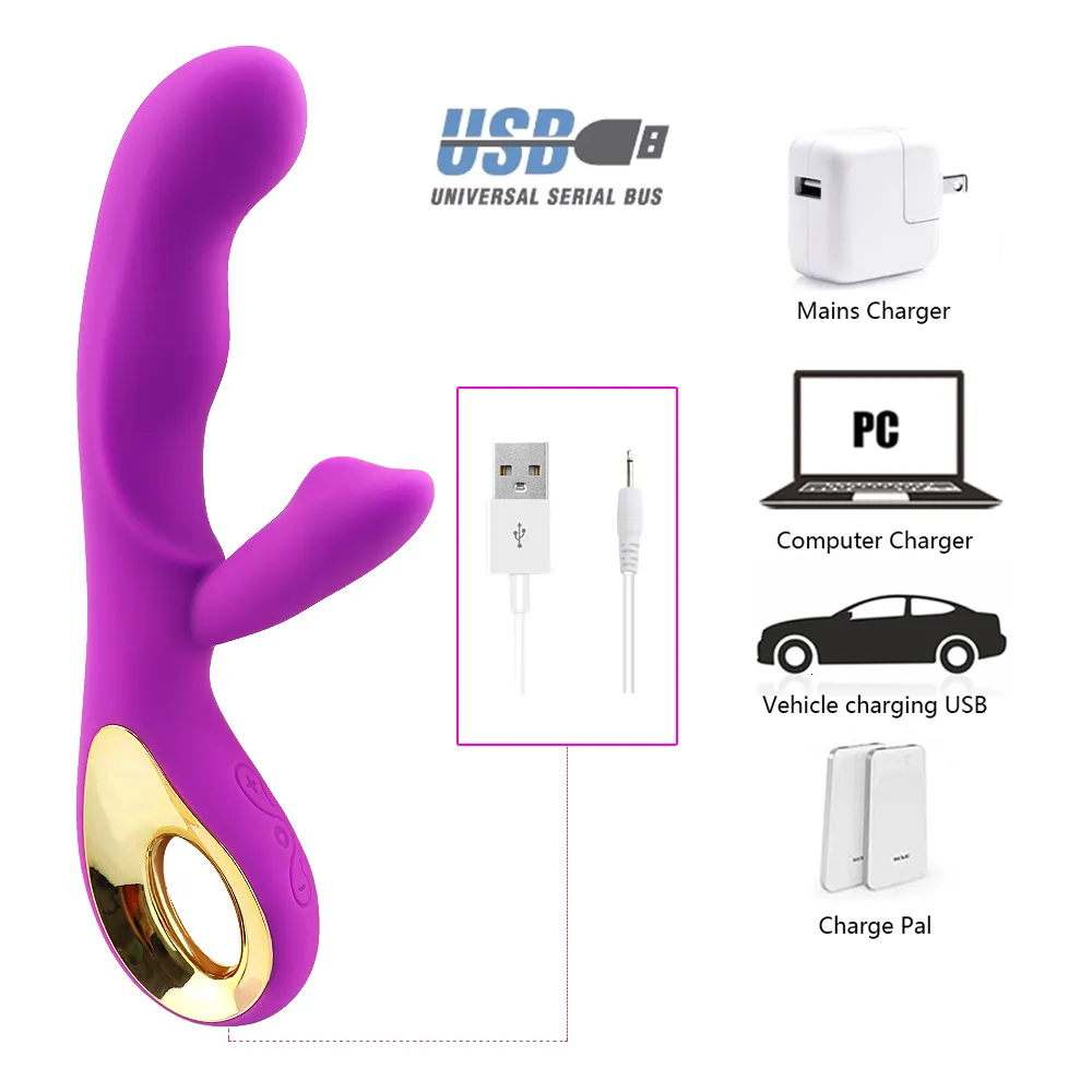 Vibratori Dildo Vibratore Rabbit Massaggiatore Clitoride Stimolatore Punto G Doppio Motore Massaggio Femminile_voghion.com