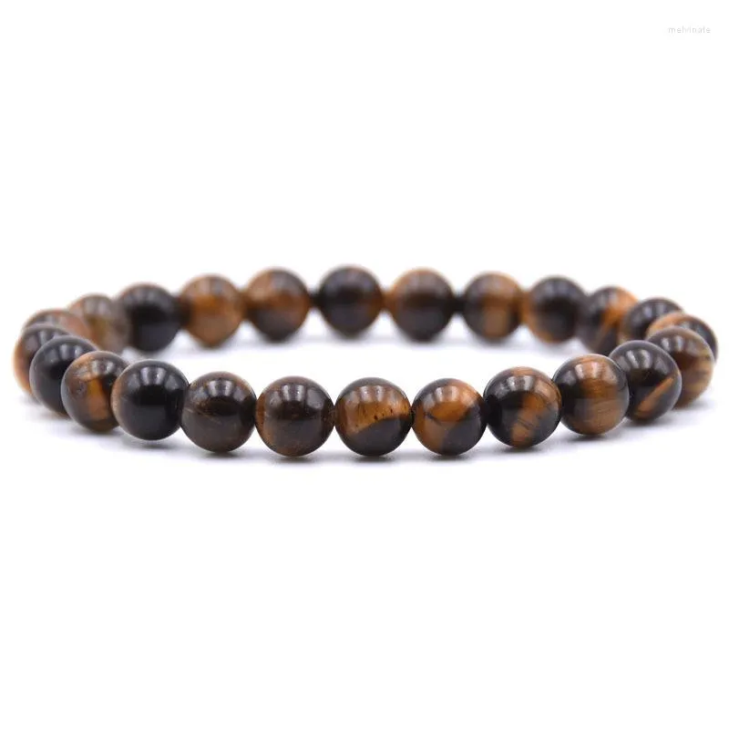 Strand Fashion Couple Tiger Eye Pierre Bracelets Bracelets Classique Noir Mat Naturel Pierres Charme Perle Bracelet Femmes Hommes Prix Usine