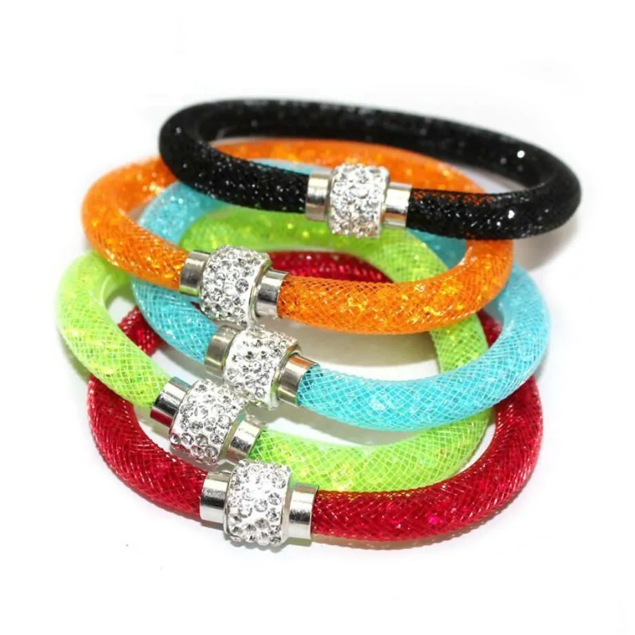 Pulseiras de snap snap vendendo mensagens de pulseira para homens e femininos Gerenciamento de rede Crystal SingleLayer GSFB013 Mix Order 20 peças muito DH5XR