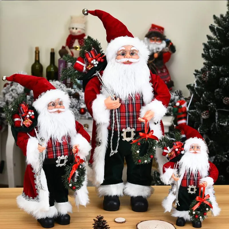 Christmas Decorations 40/60cm Big Santa Claus Doll Children Xmas Gift Tree For Home 2023 Year Supplies Fast DeliveryChristmas