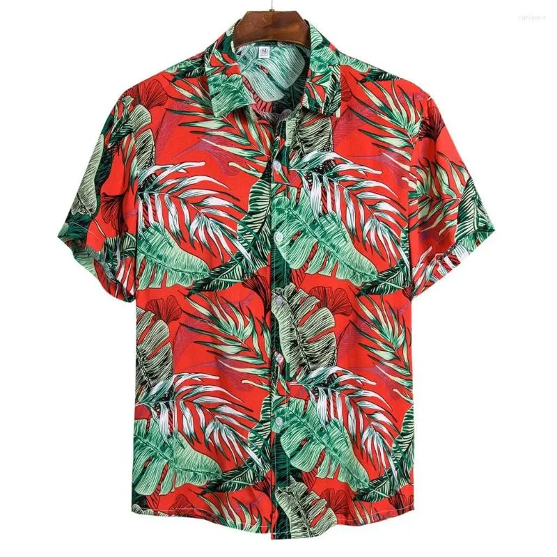 メンズカジュアルシャツCAMISA MASCULINA 2023 SUMMER MENSエスニック半袖印刷ハワイアンシャツブラウスチュニックカミサパラホンブル