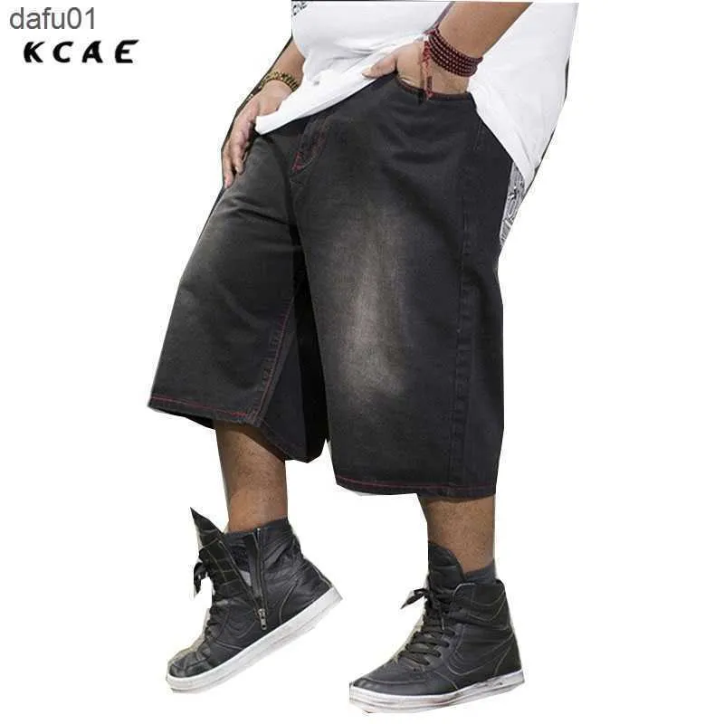 Calça de jeans masculino shorts mais tamanho 30-46 100% algodão calça de jeans de algodão Men lazer jeans para homens grandes e altos Tamanho do corredor 46 L230520 L230520