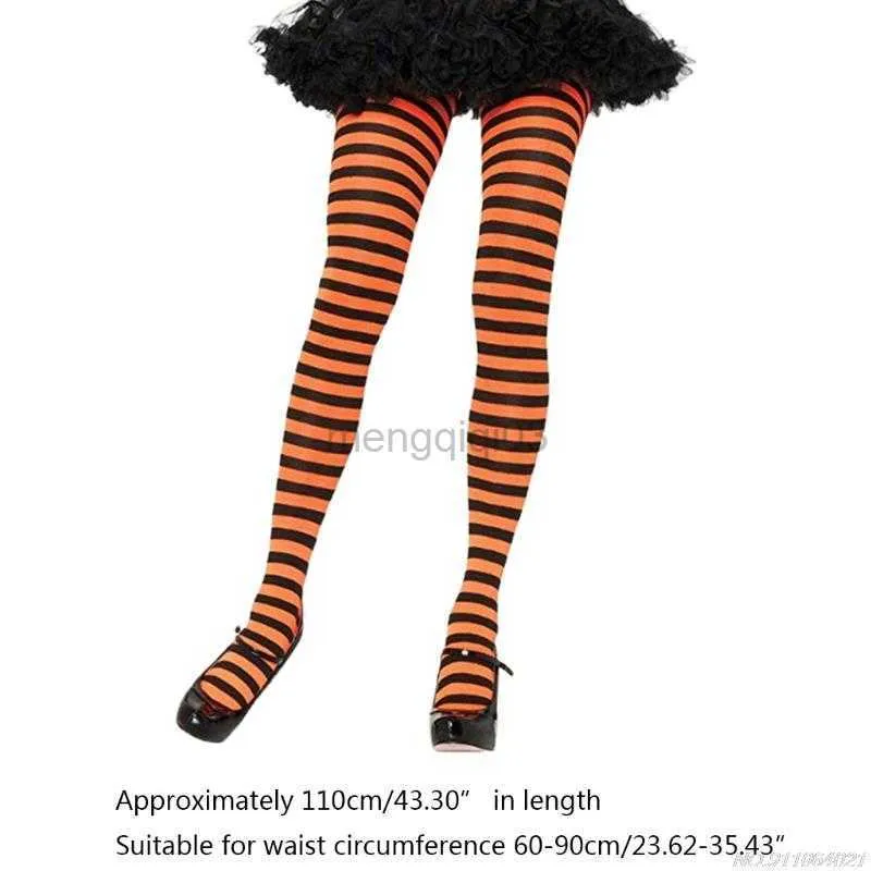 Socks Hosiery Women Girls Rainbow Multicolor Striped Tights Opaque Stockings Full Length Slim Pantyhose for Christmas Halloween Cosplay au20 Y23