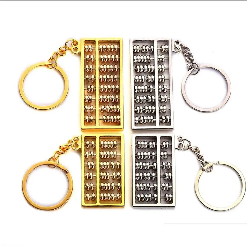 Nyckelringar Kinesisk stil 6 Gear 8 Gear Gold och Sier Abacus Metal Keychain Gifts R109 Mix Order 20 Pieces Mycket nyckelringar Drop Deliv DHFBS