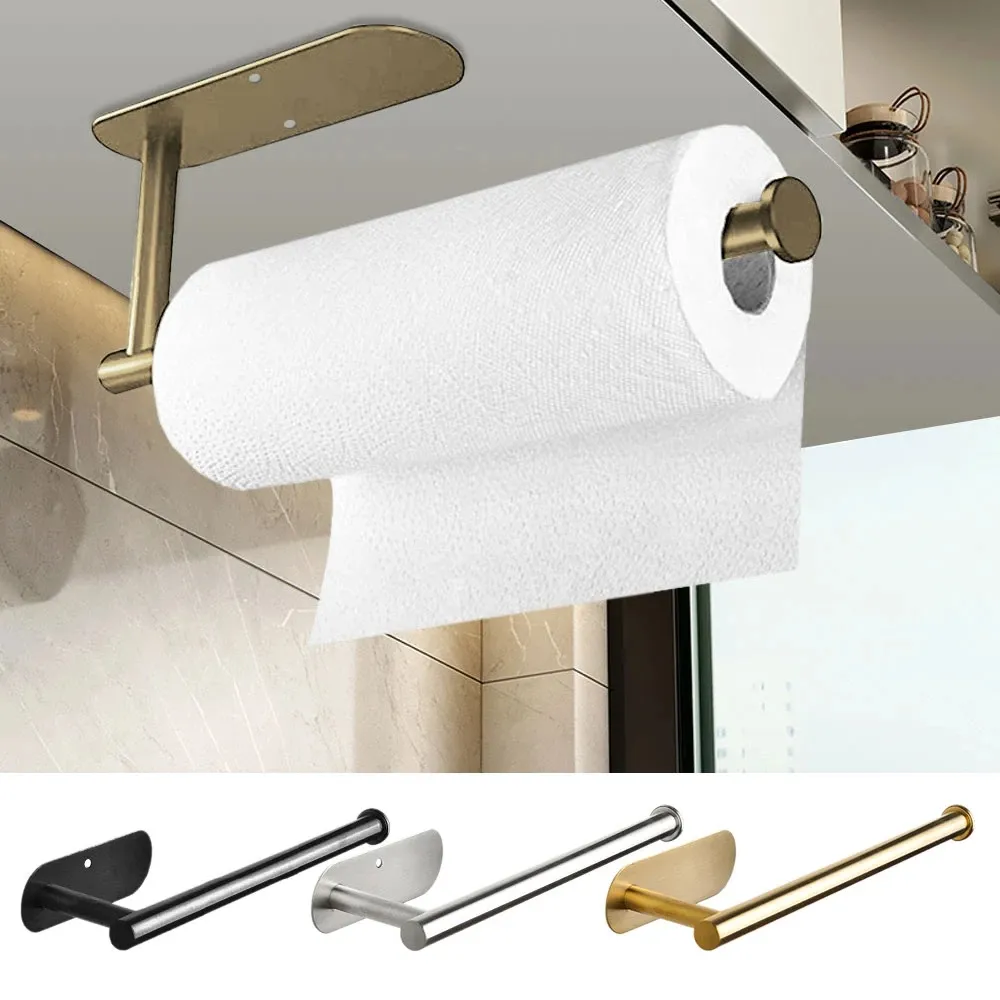 Shop for Paper Towel Holder, Hanging Paper Towel Holder Under Cabinet Paper  Towel Rack Hanger Over the Door Kitchen Roll Holder, Stainless Steel, Set  of 2 at Wholesale Price on