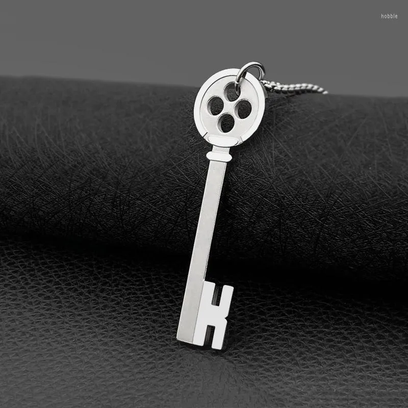 Anhänger Halsketten Mode All-Match Halskette Stahl Farbe Schlüssel Titan Halloween Geschenk Schmuck Lustig
