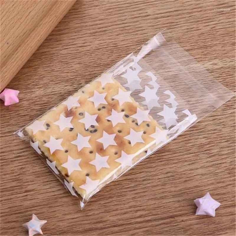 Emballage cadeau 100 pièces/ensemble doré 8 10 étoiles Cookie Pack bonbons sacs en plastique auto-adhésif à la main savon emballage sac Snack cuisson paquet