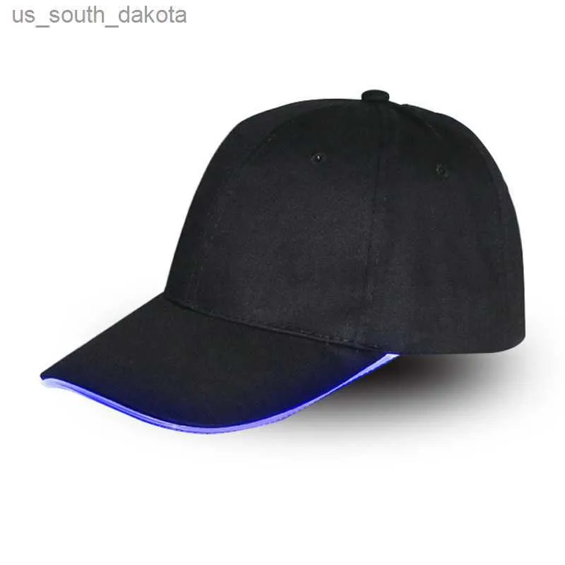 LED Light Up Packable Baseball Cap Glowing Adjustable Sun Hat For