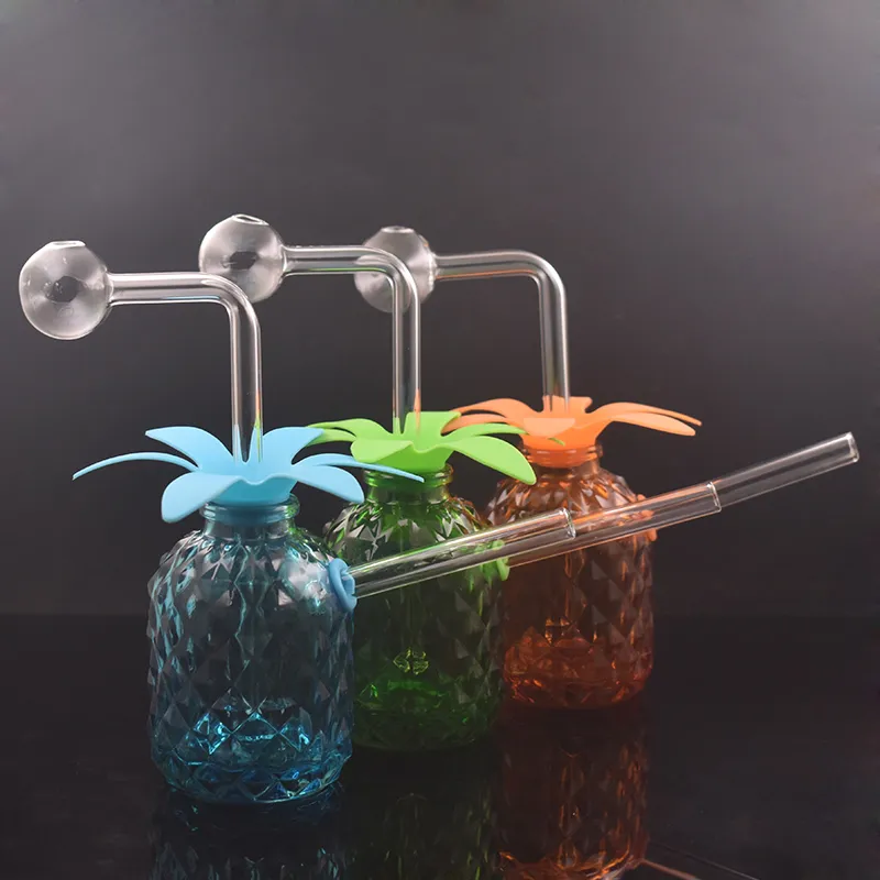 Günstigste Ananas Handraucher Wasserpfeife Bubbler Mini Glas Ölbrenner Bong Recyler Dab Rig Wachsöl Rigash Catcher Shisha mit Downstem Ölbrennerpfeife