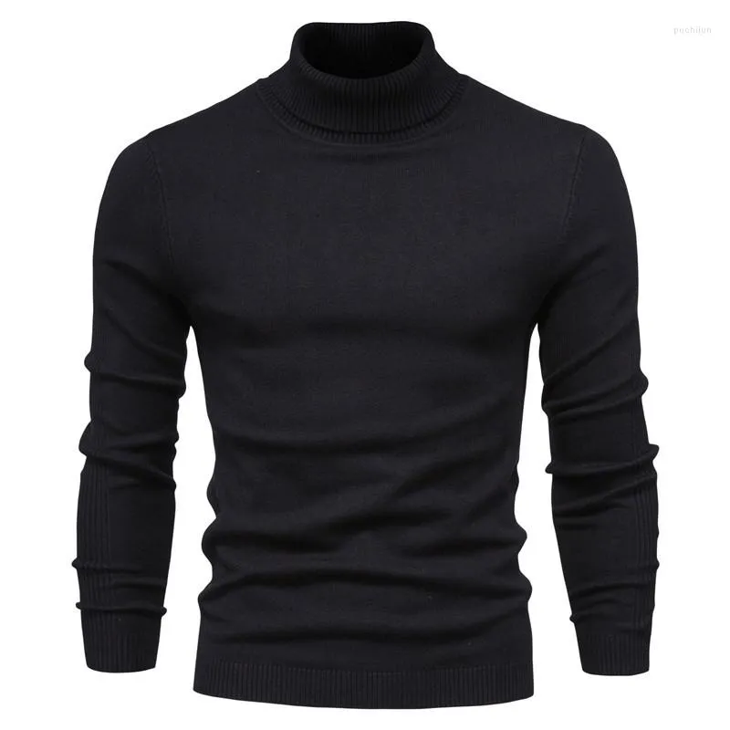 Herrenpullover Herbst Und Winter Herren Einfarbiger Pullover Pullover Business Freizeit Hoher Kragen Lässige Herren