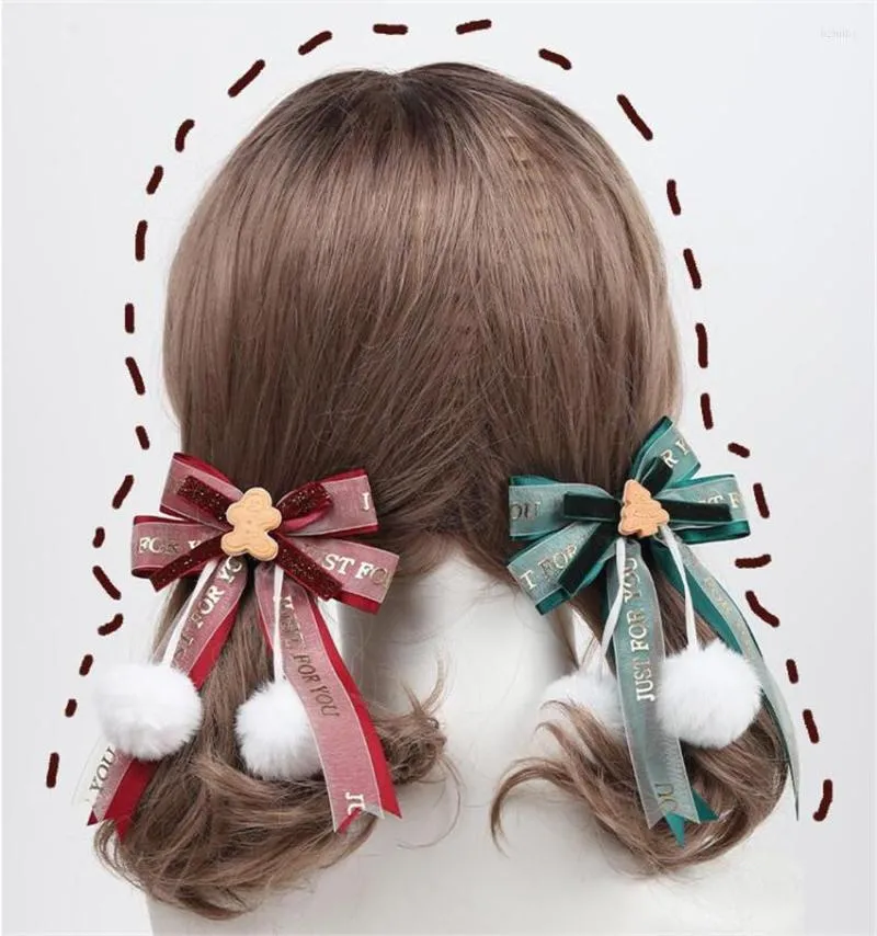 Party Supplies Lolita Christmas Cosplay Cookies Bow Hairpin For Girl Women Headband Scrunchy Clips Hair Accessories D1040