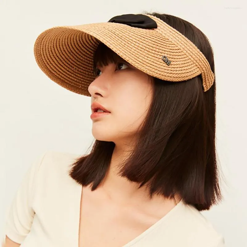 Wide Brim Hats US Stock OhSunny Women Panama Straw Hat With Bow 2023 Professional UV Protection UPF50 Casual Sun Caps Floppy Chapeau