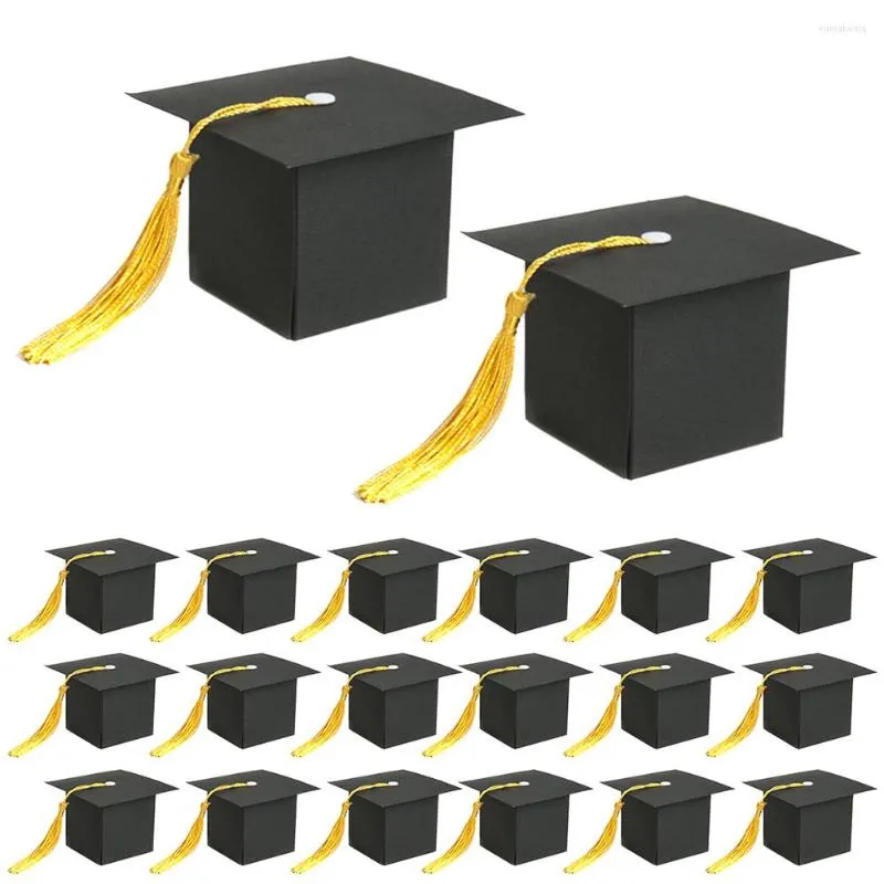 Emballage cadeau 50PCS Graduation Félicitation Diy Bonbons Gâteau Boîtes D'emballage Baccalauréat Cap Surprise Boîte Pour Fils / Fille Diplômé Fête