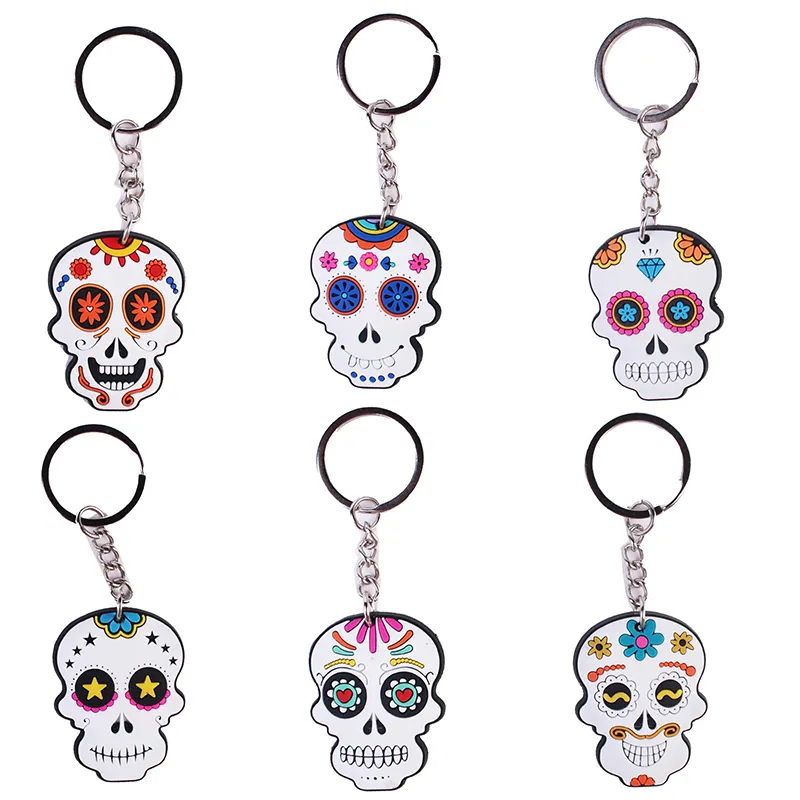 Skeleton Keychain Children's Ryggsäck PVC Silikon Keychain Halloween Keyring Key Chain