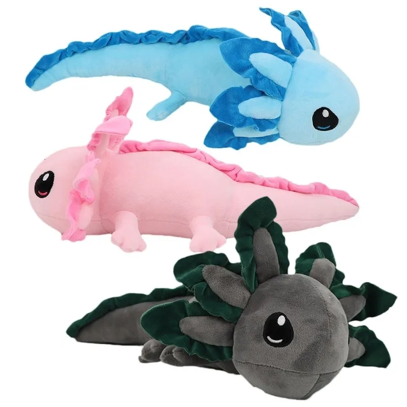 Muñecos de peluche de 44cm Axolotl, juguete de peluche rosa y azul, muñeco de Axolotl, Animal de peluche suave, regalo de Navidad, juguete para niños, colección de Fans 230523