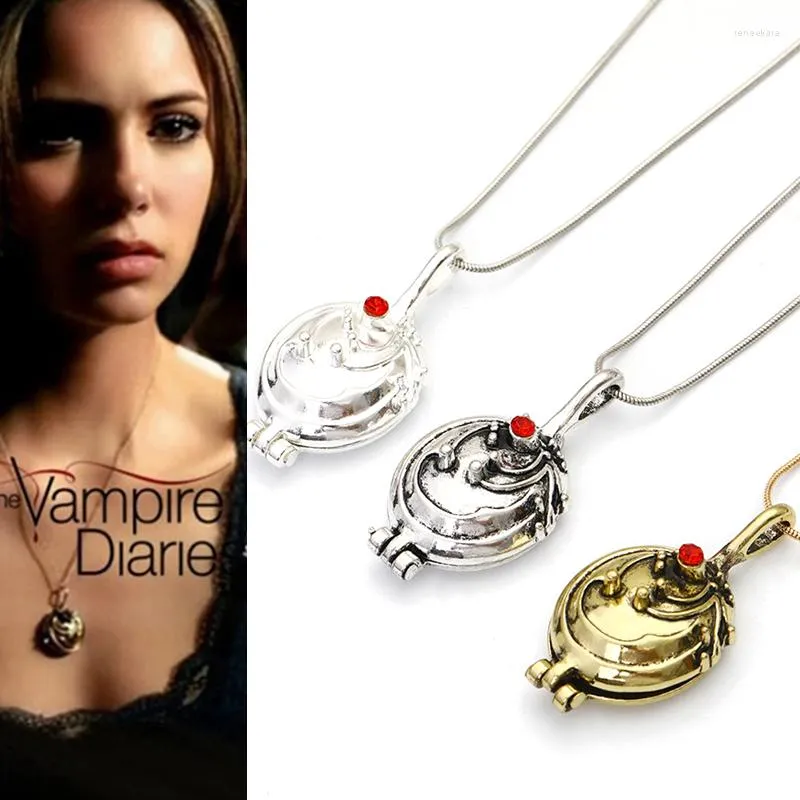 Correntes o colar dos diários de vampiros Elena Gilbert Fashion Vervain Verbena pendente Po Locket Chocker Jóias Mulheres para Cosplay