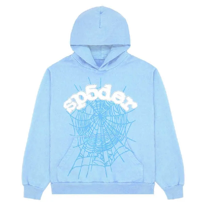 Sweats à capuche pour hommes Sweatshirts 2023 Nouveau Sky Blue Sp5der Sweat à capuche Hommes Femmes 1 Hip Hop Young Thug Spider World Wide 555555 Imprimer Pull à capuche léger