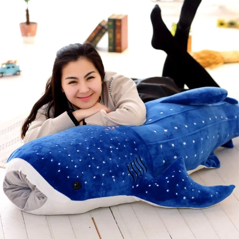 Pluche poppen 150 cm groot formaat zachte haaien pluche speelgoed grote creatieve blauwe walvis gevulde zachte haaien zeevissen pluche kussen mooie kinderen baby pop 230523