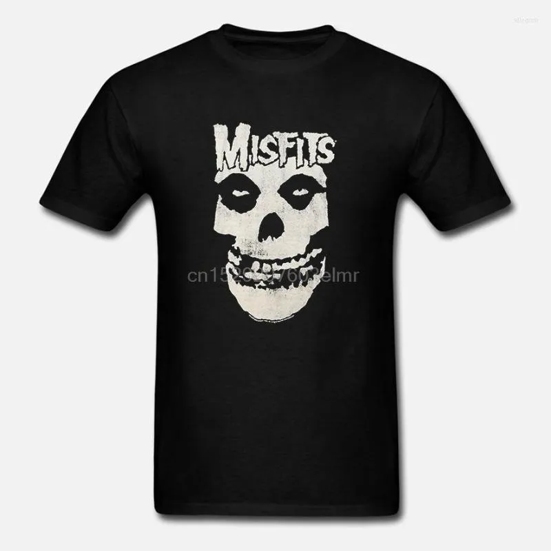 Herr t skjortor roliga män skjorta vit t-shirt t-shirts svart tee misfits orolig skalle smal passform kort ärm