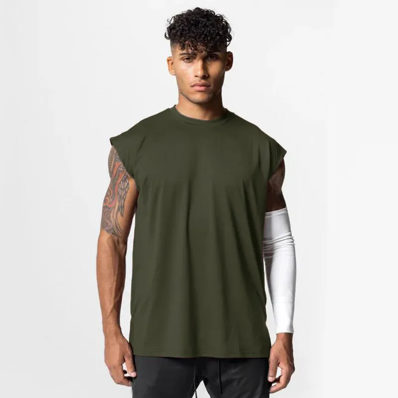 Mens Tank Tops Top For Men Mesh snabba torr ärmlösa skjortor Summer Fitness Clothing Loose Gym Clothing Workout Solid Color Vest 230524