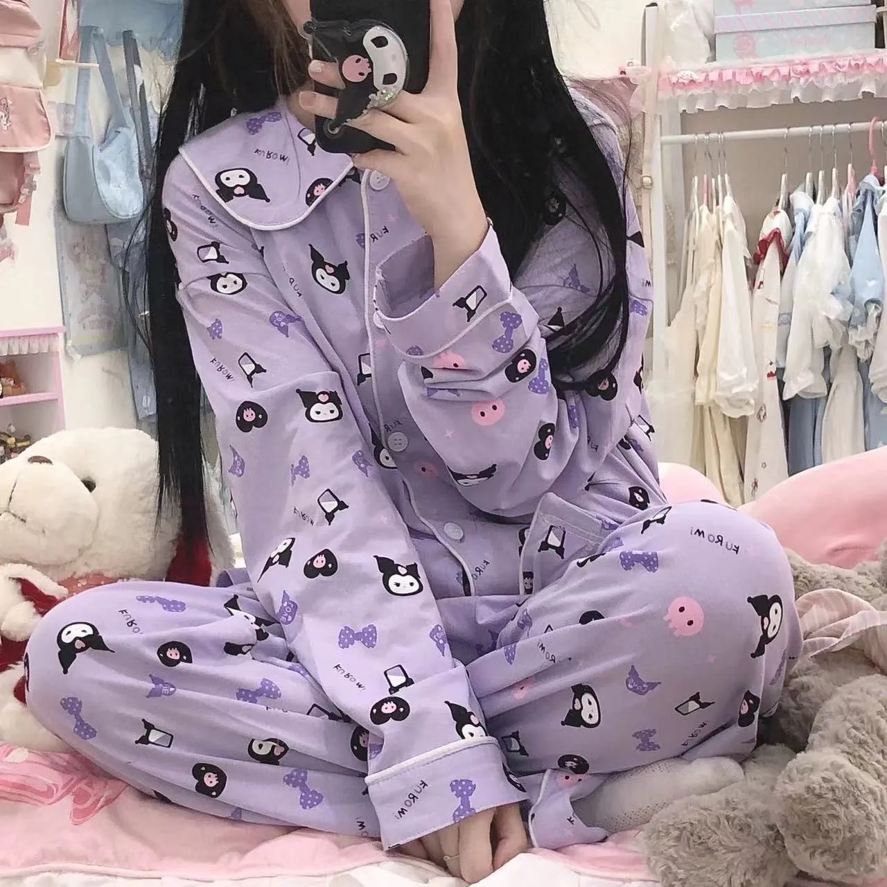 Kuromi Pyjama Set Purple