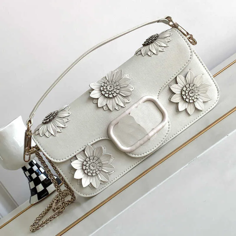 3d Flower Luxury Totes Bag Women Cross Body Shoulder Bags Designer Handbags Purse Fashion Letters Magnetic Buckle Cover Clutch Removable Handle