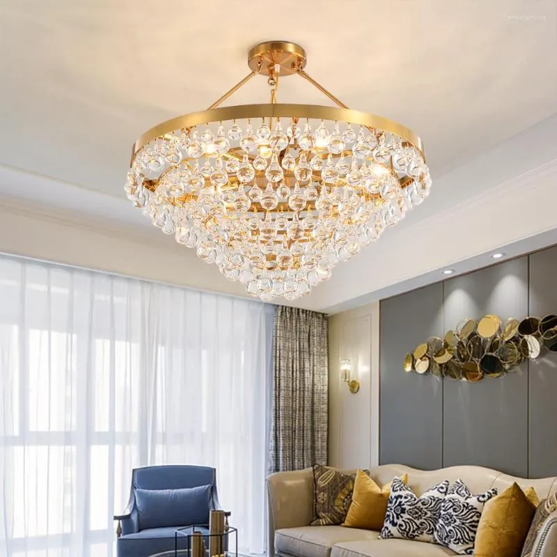 Chandeliers Pendant Lights Water Droplet Crystal Chandelier Home Living Dining Room Lustre Modern Gold Black Led Lamp Round Oval Luxury
