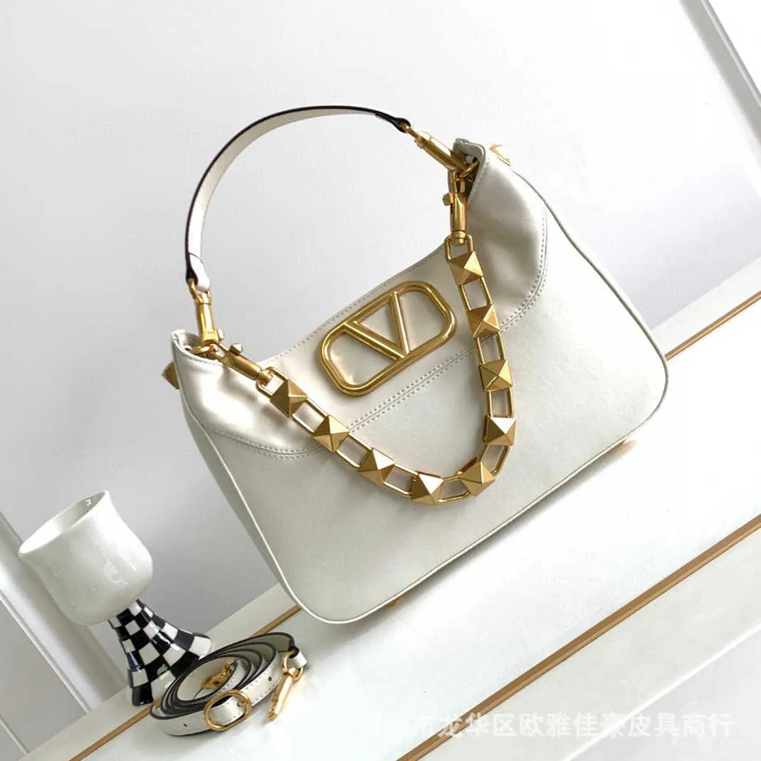Women s Genuine Leather Handbag Valentino Inspired Design Saddle Beach Crossbody Bag Rivet Cowhide Purse with Wallet and Backpack Functionality