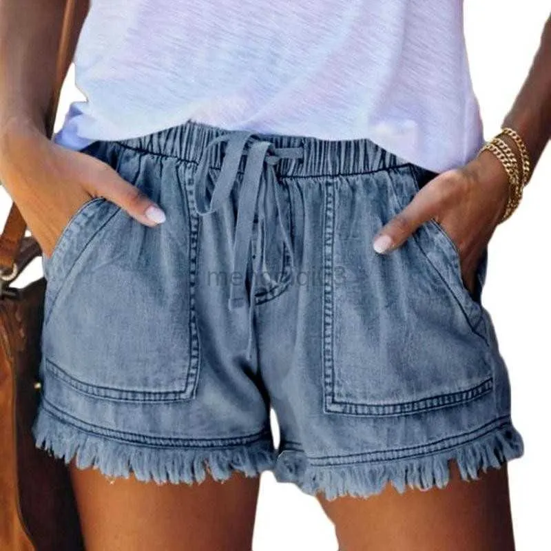 Shorts femininos com cintura alta jeans tamanho de verão shorts femininos de jeans grande xxl para mulheres calças curtas Mulheres tamanho grande y23