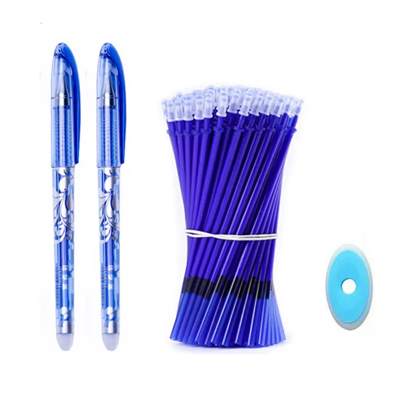 Stylos à bille 23pcsset gel effaçable set poignée lavable bleu noir encre écriture stylo neutre pour fournitures de bureau scolaire papeterie 230523