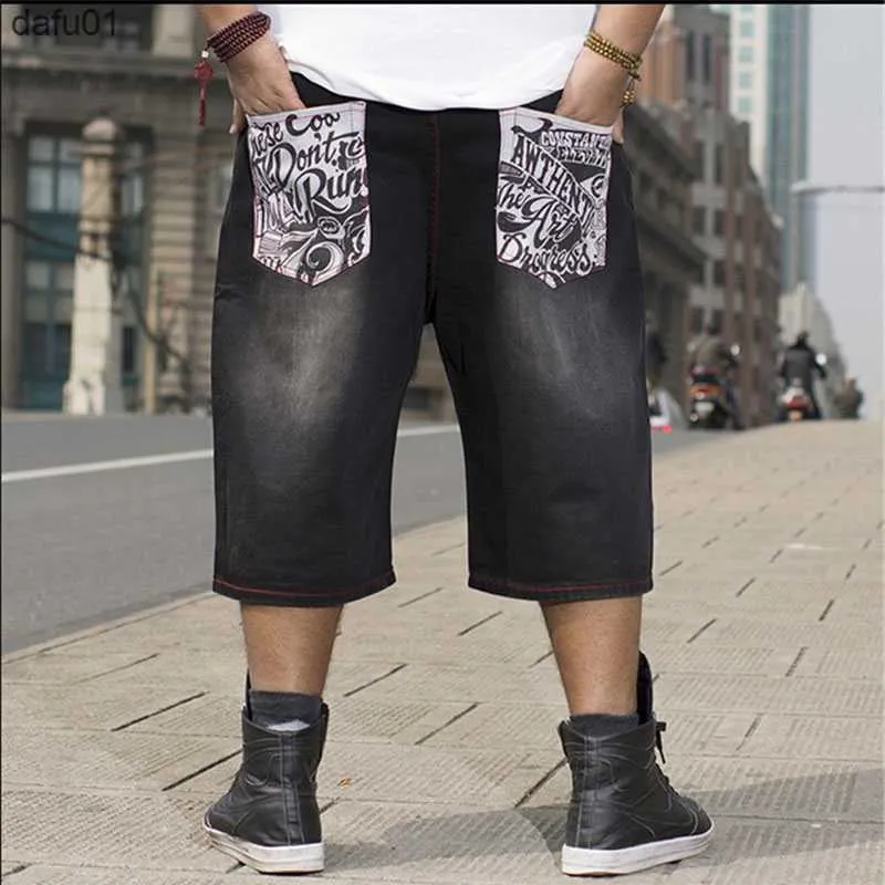100 Cotton Mens Baggy Baggy Denim Shorts Mens Plus Size 30 46 For