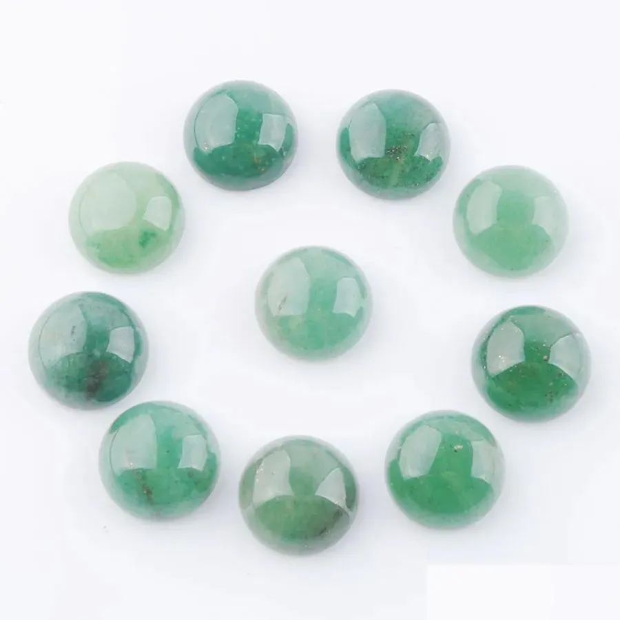 Pedras preciosas aventurina natural 12 mm Cabochon Cabochon No Hole Fit Acessórios para jóias DIY Finding Finding U3252 Drop Delivery Dh8pt